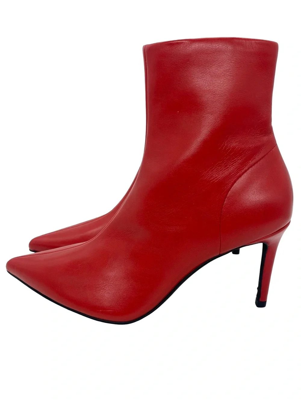 Jeffrey Campbell Nixie Red Pointed Toe Ankle  Stiletto Boots Size 6 Booties